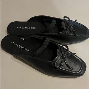 Kelsi Dagger Black Bow Mules
